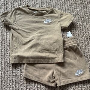 Nike Kids Tan T-Shirt and Shorts Set